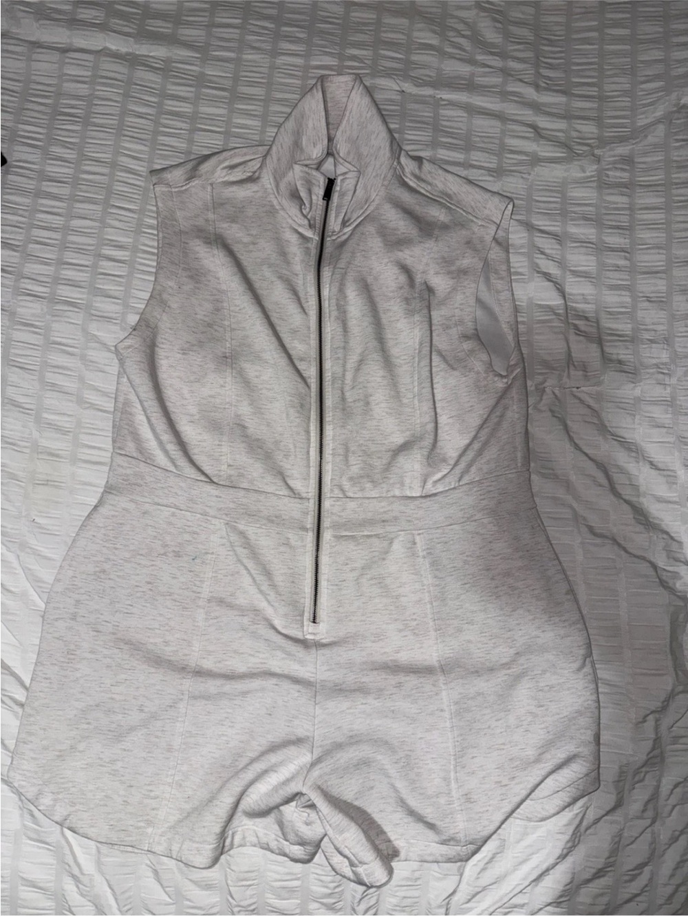 Avia White Zip-Front Sleeveless Romper